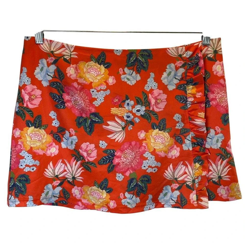 Smith & Quinn The Blaire Skort Women's Large Floral Ruffle Golf Skirt Preppy NWT